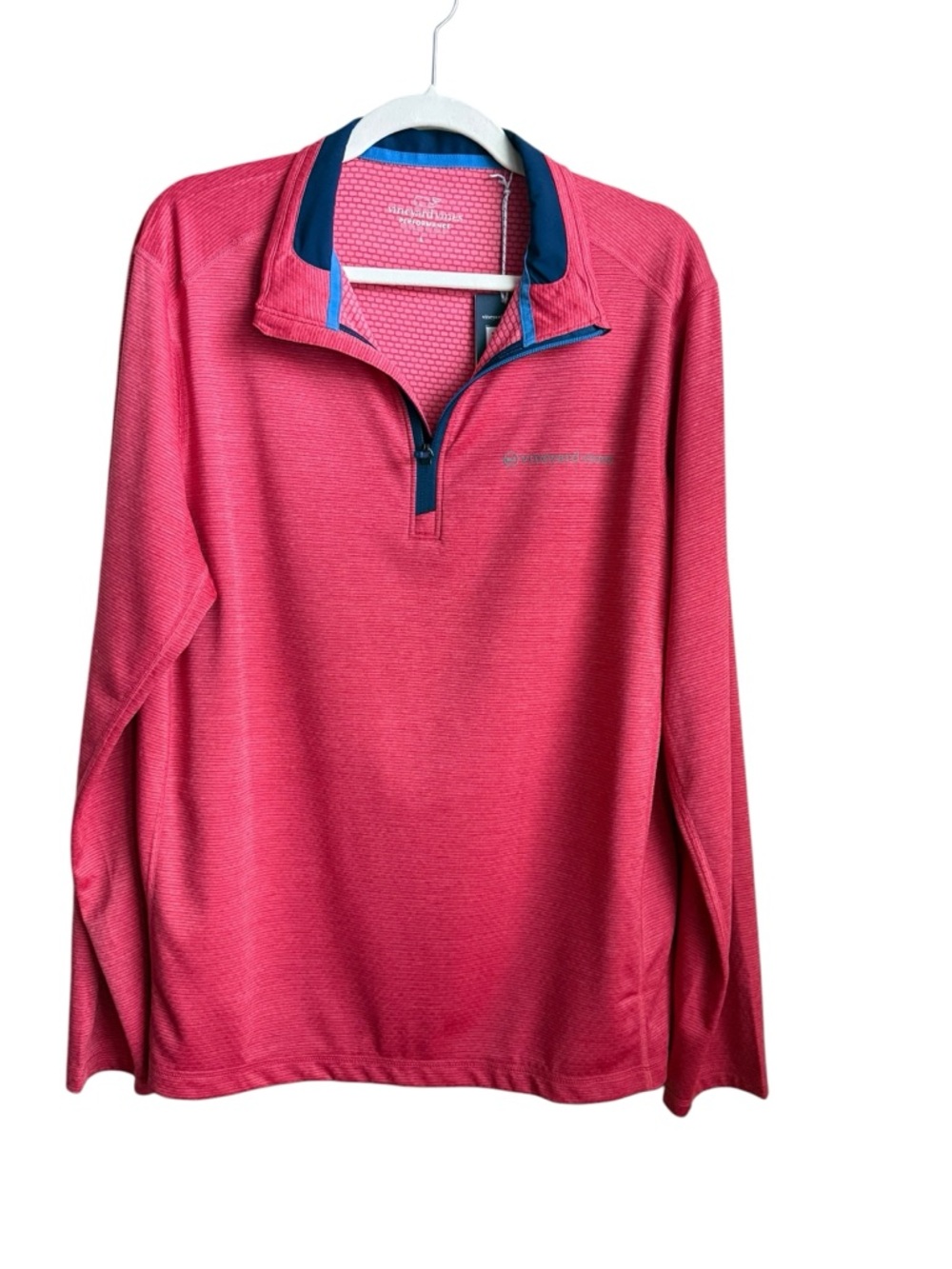Vineyard Vines Sankaty Quarter Zip Pullover SZ L Resort Red Performance NWT